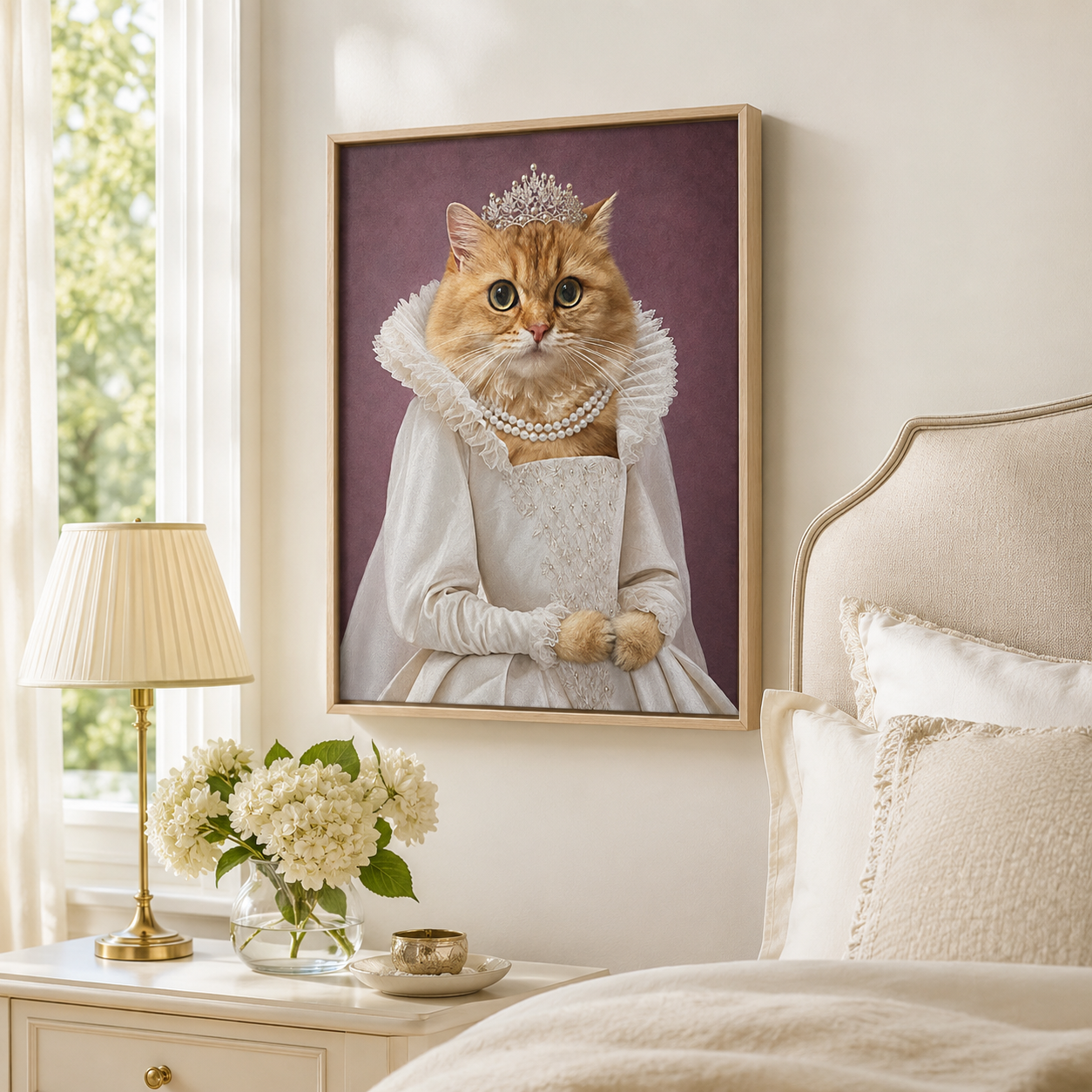 Custom Princess Cat Portrait Canvas Aura Canvas