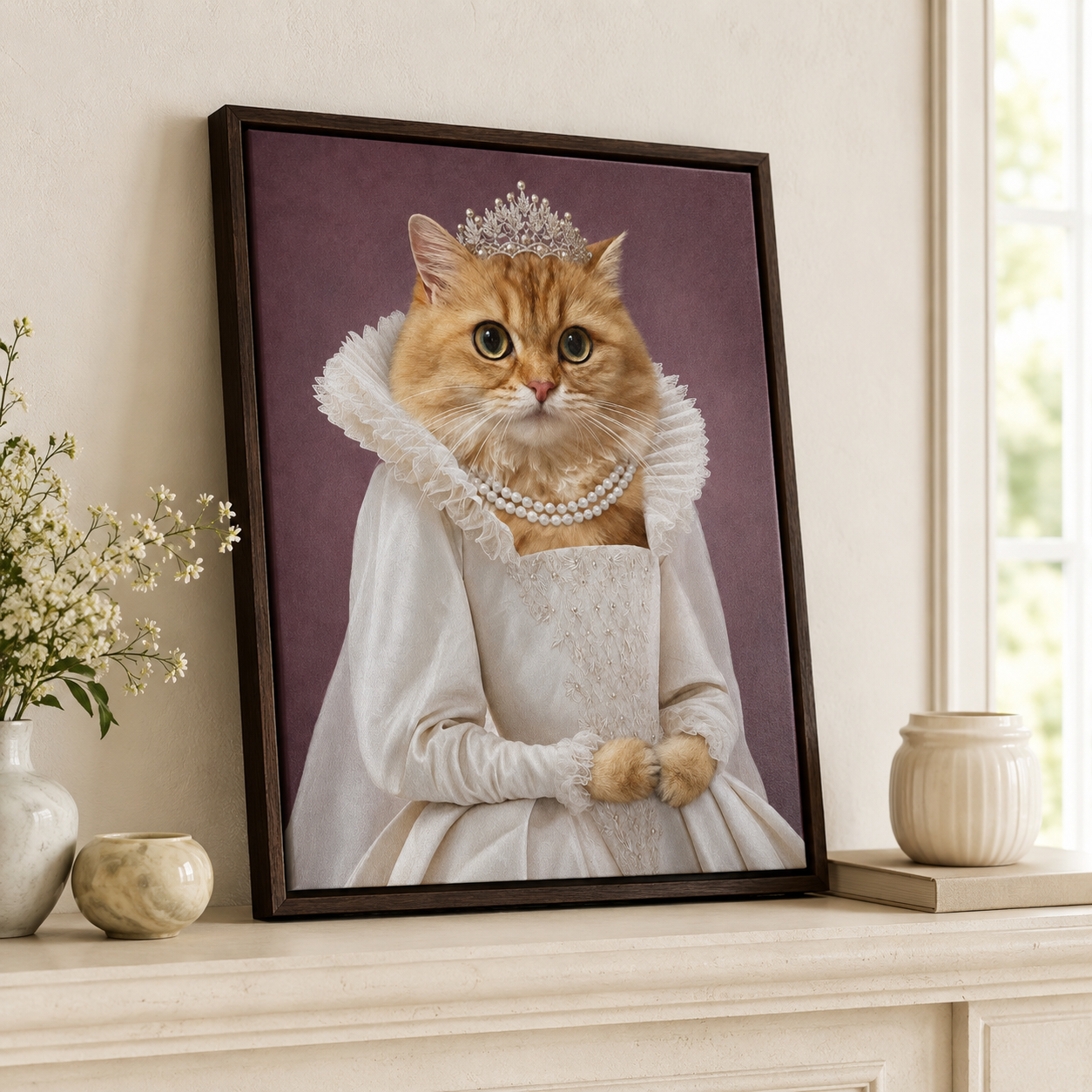 Custom Princess Cat Portrait Canvas Aura Canvas