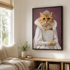 Custom Princess Cat Portrait Canvas Aura Canvas
