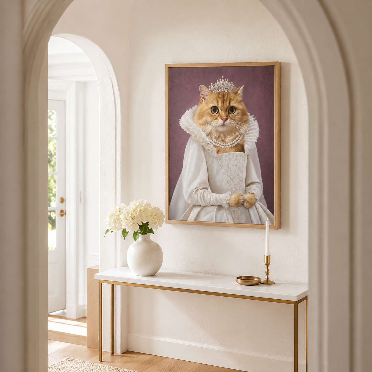Custom Princess Cat Portrait Canvas Aura Canvas