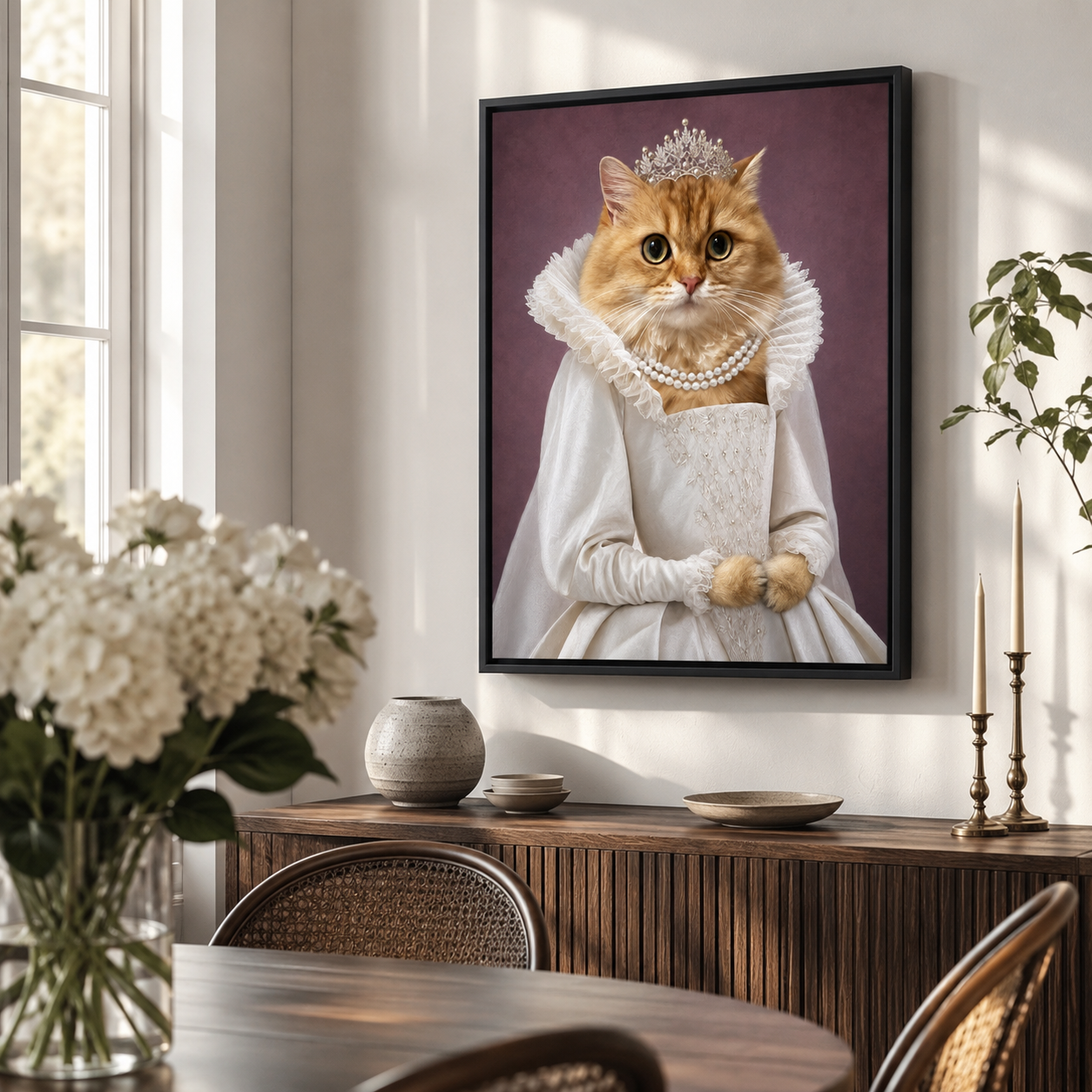 Custom Princess Cat Portrait Canvas Aura Canvas