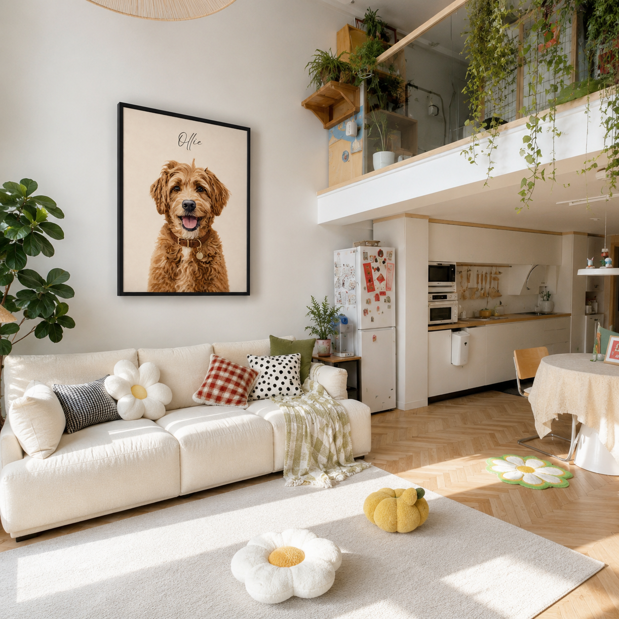 Custom Minimal Pet Portrait Canvas Aura Canvas