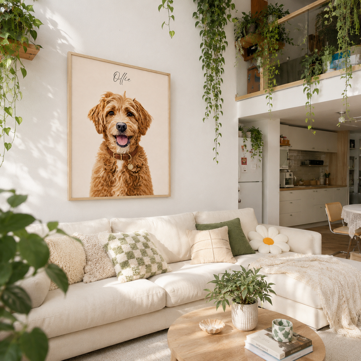Custom Minimal Pet Portrait Canvas Aura Canvas