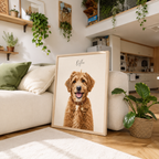 Custom Minimal Pet Portrait Canvas Aura Canvas