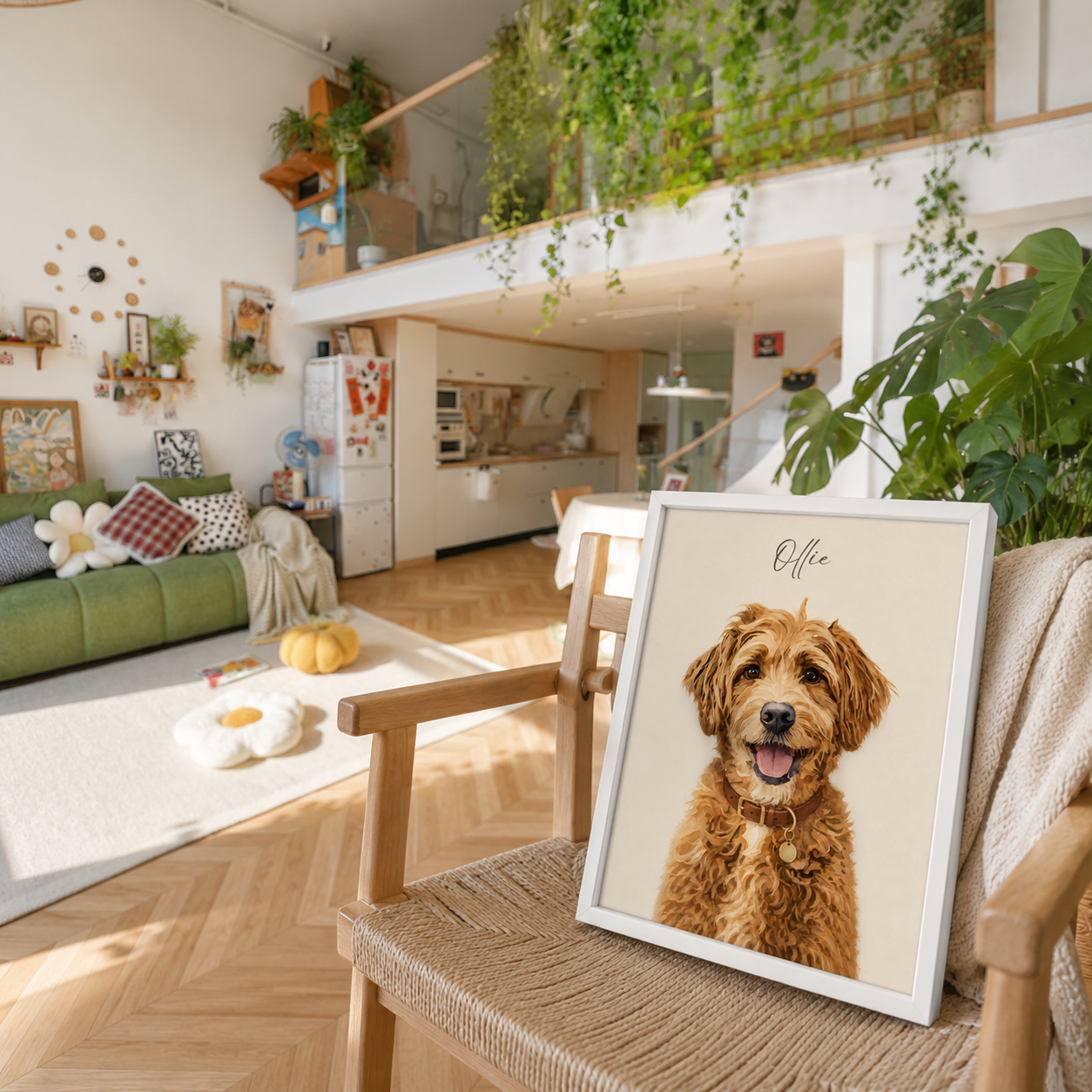 Custom Minimal Pet Portrait Canvas Aura Canvas