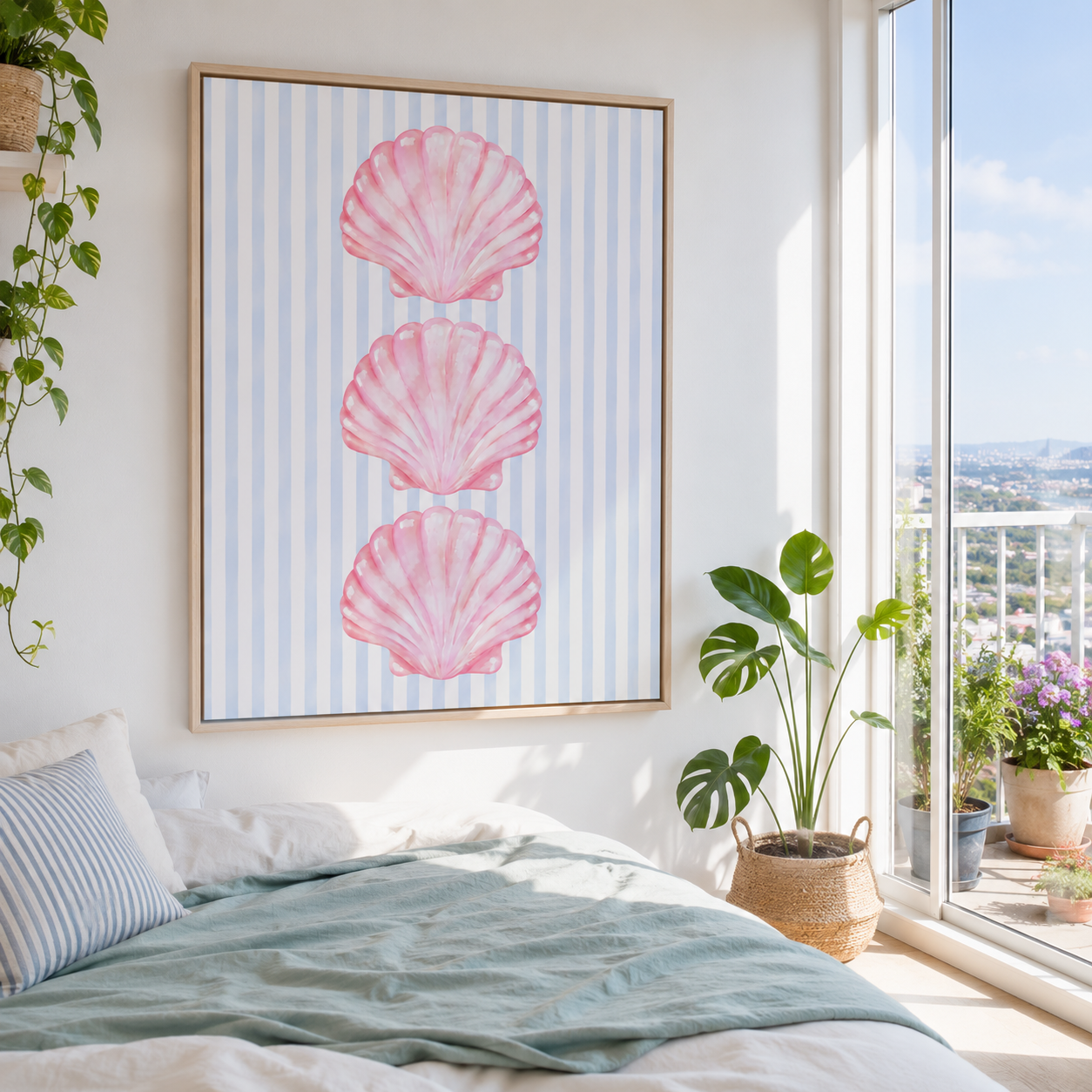 Pink Seashell Canvas Wall Art Aura Canvas