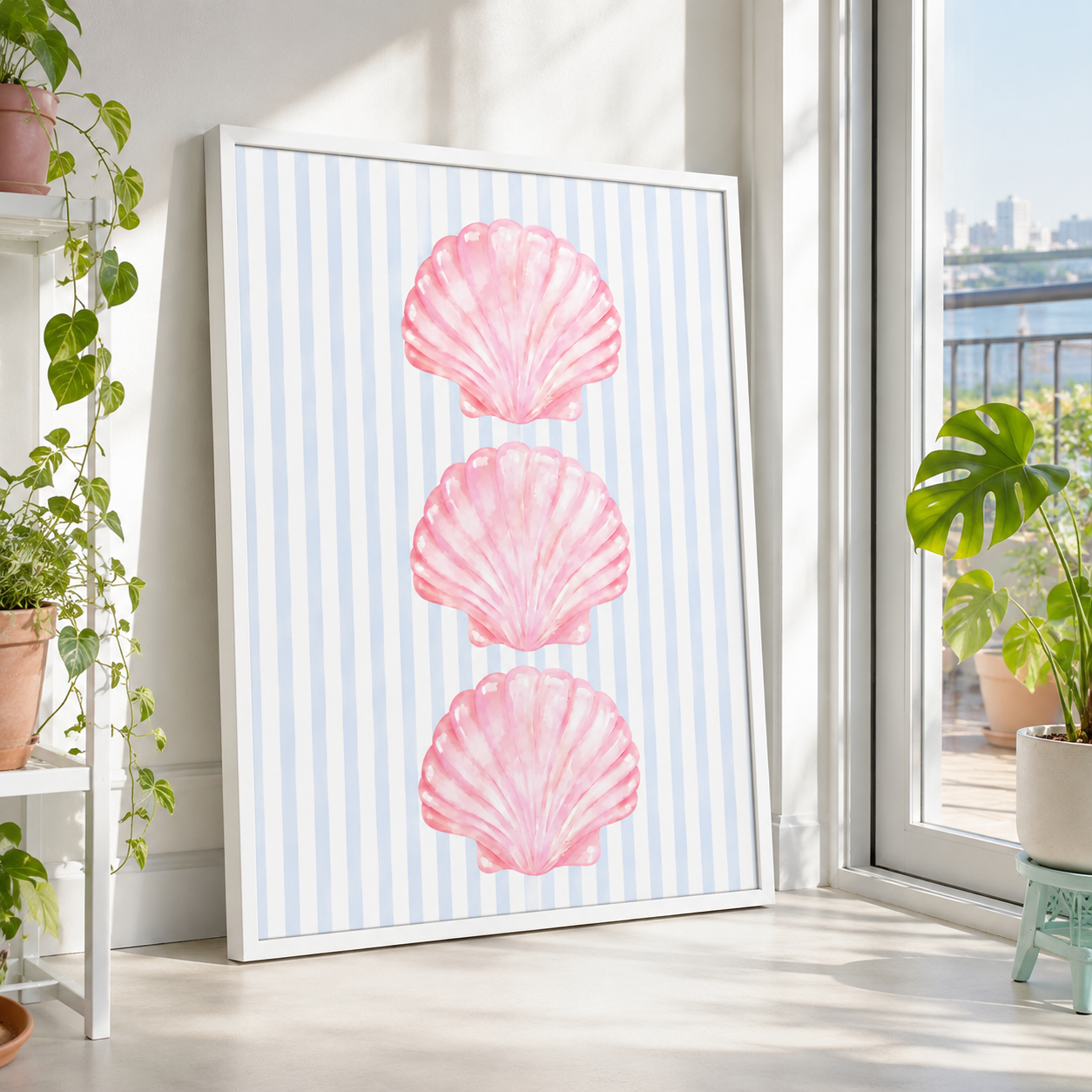 Pink Seashell Canvas Wall Art Aura Canvas