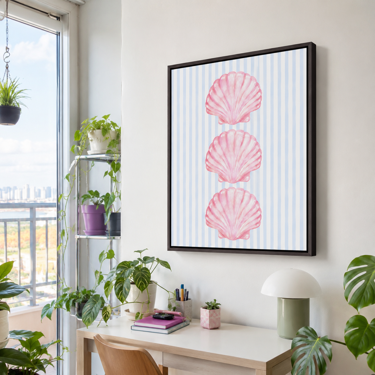 Pink Seashell Canvas Wall Art Aura Canvas