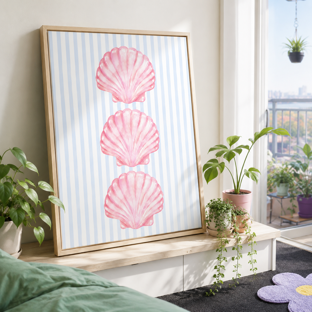 Pink Seashell Canvas Wall Art Aura Canvas