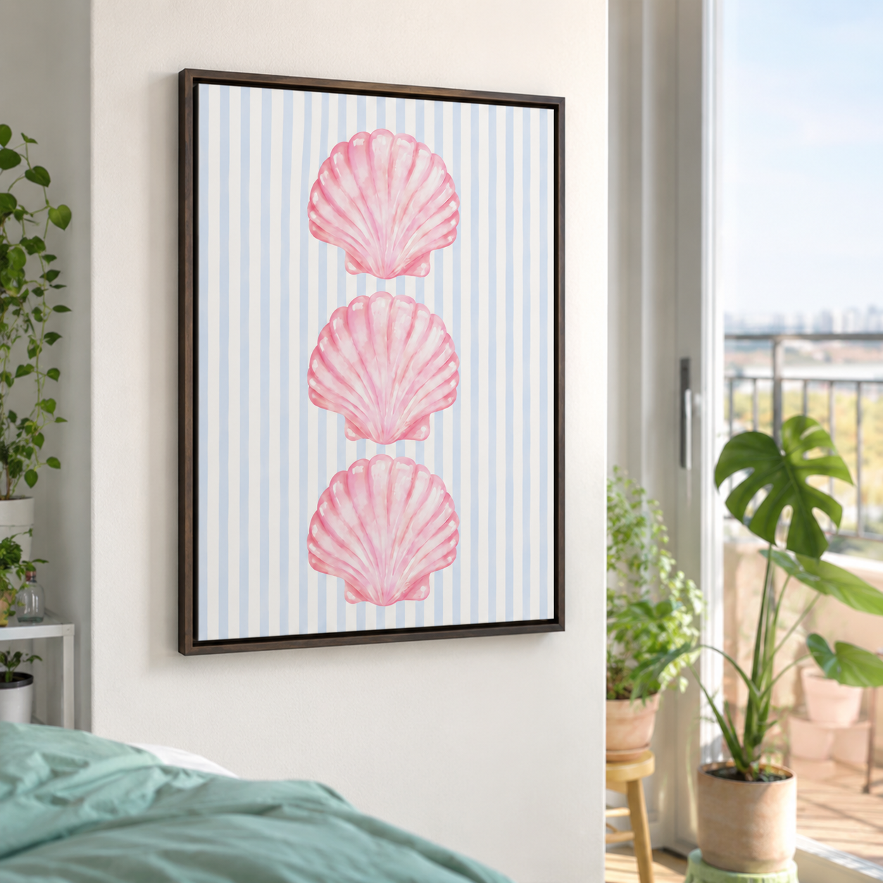 Pink Seashell Canvas Wall Art Aura Canvas