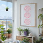 Pink Seashell Canvas Wall Art Aura Canvas