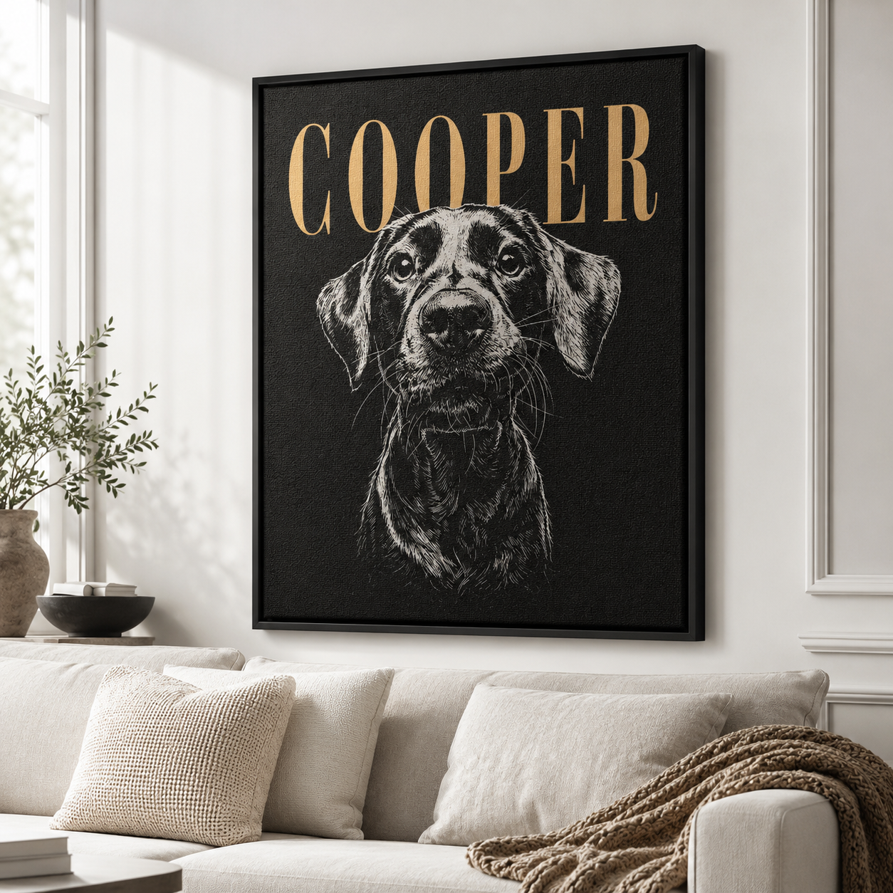 Custom Engraved Pet Portrait Canvas Aura Canvas