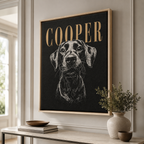 Custom Engraved Pet Portrait Canvas Aura Canvas