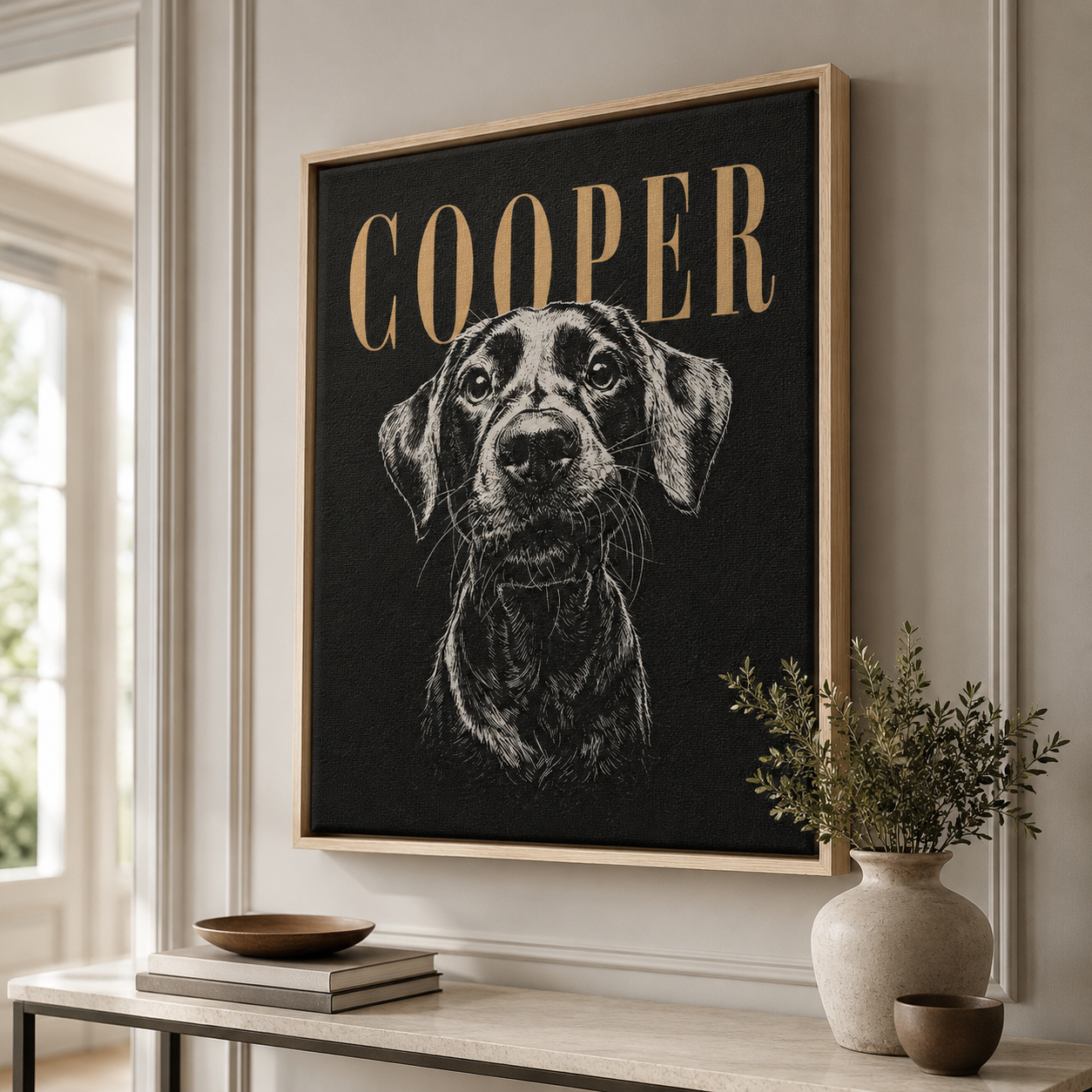 Custom Engraved Pet Portrait Canvas Aura Canvas