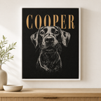 Custom Engraved Pet Portrait Canvas Aura Canvas