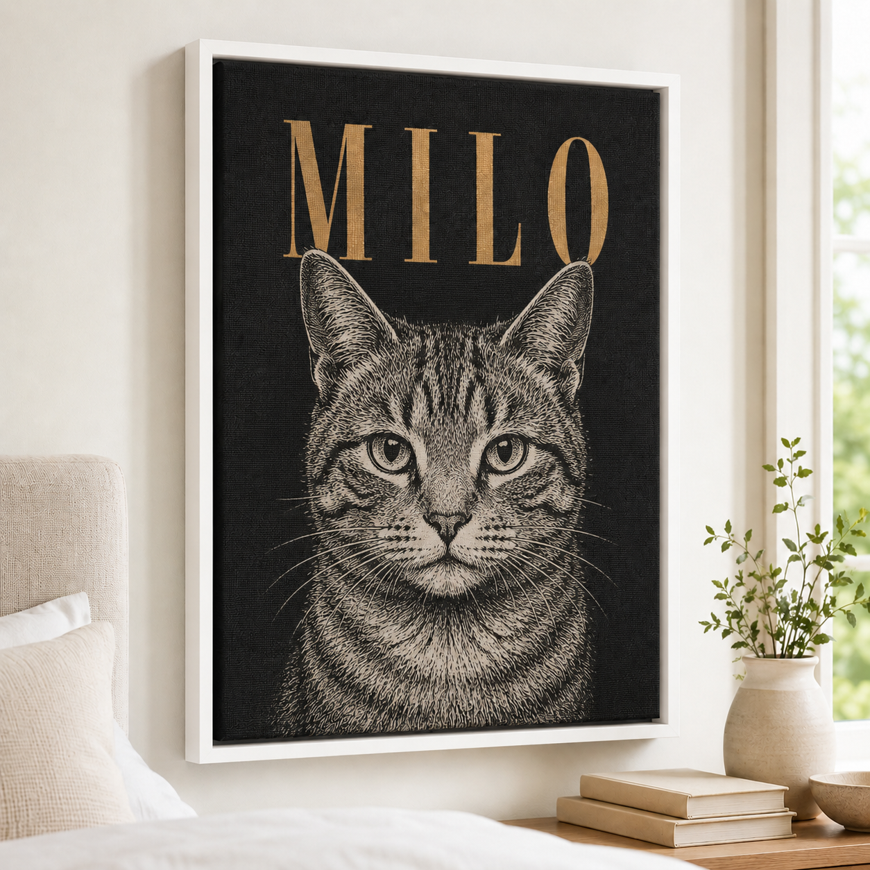 Custom Engraved Pet Portrait Canvas Aura Canvas