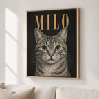 Custom Engraved Pet Portrait Canvas Aura Canvas