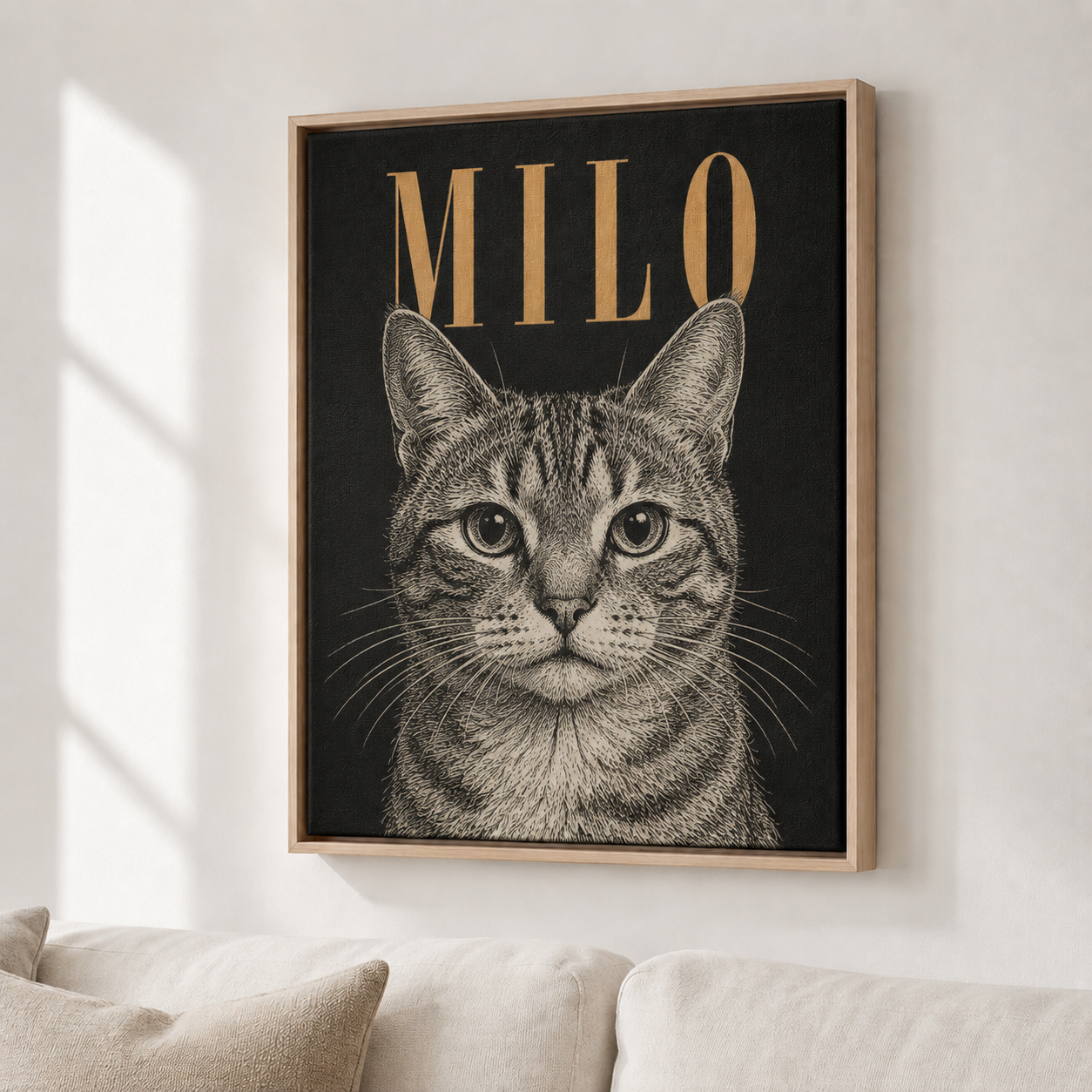 Custom Engraved Pet Portrait Canvas Aura Canvas