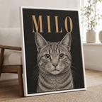 Custom Engraved Pet Portrait Canvas Aura Canvas