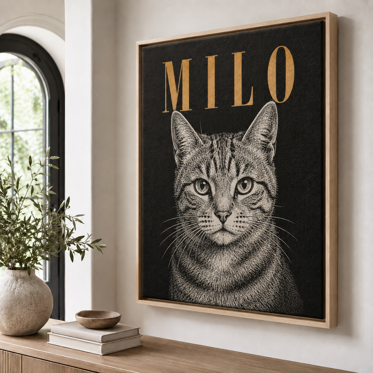 Custom Engraved Pet Portrait Canvas Aura Canvas