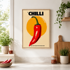 Retro Chilli Pepper Canvas Wall Art Aura Canvas