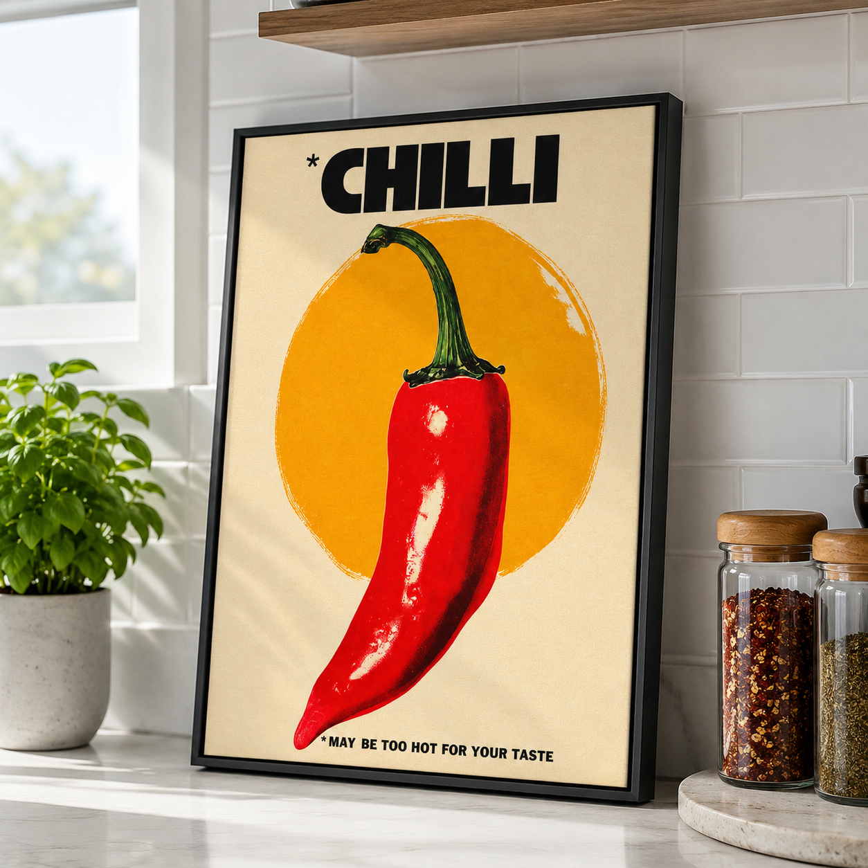 Retro Chilli Pepper Canvas Wall Art Aura Canvas