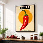 Retro Chilli Pepper Canvas Wall Art Aura Canvas