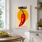 Retro Chilli Pepper Canvas Wall Art Aura Canvas