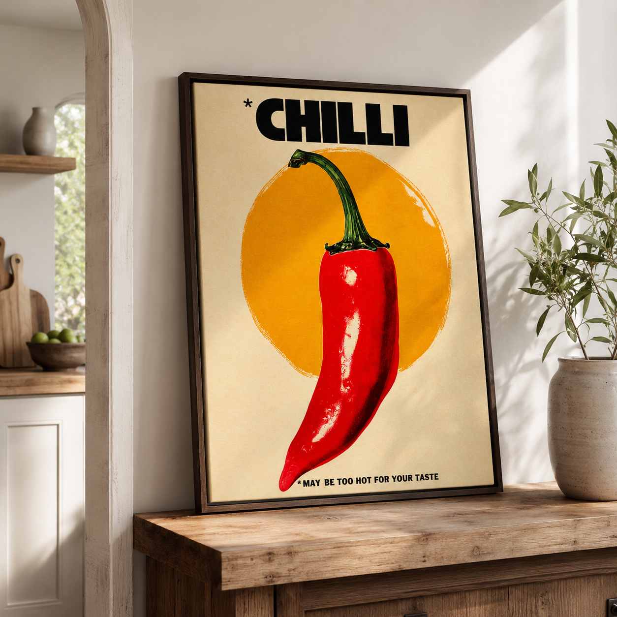 Retro Chilli Pepper Canvas Wall Art Aura Canvas