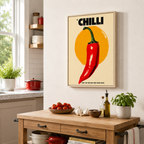 Retro Chilli Pepper Canvas Wall Art Aura Canvas