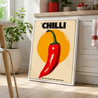 Retro Chilli Pepper Canvas Wall Art Aura Canvas