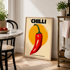 Retro Chilli Pepper Canvas Wall Art Aura Canvas