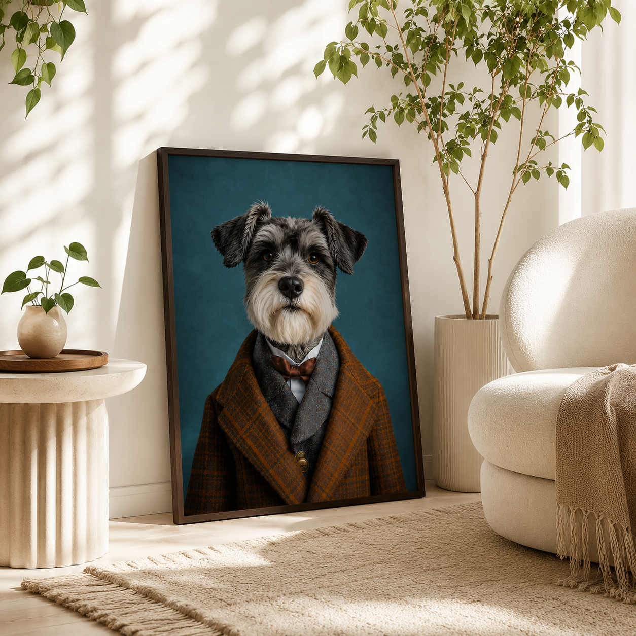 Custom Distinguished Pet Portrait Canvas Aura Canvas