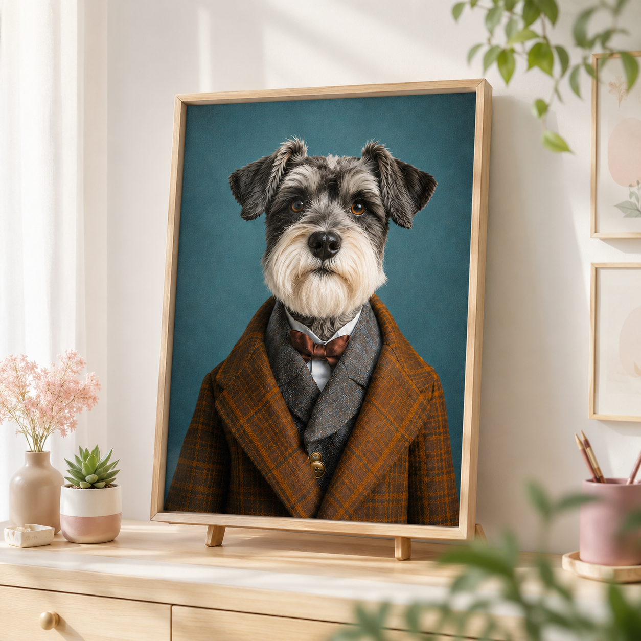 Custom Distinguished Pet Portrait Canvas Aura Canvas