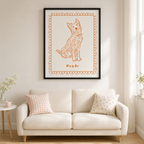 Custom Line Art Pet Portrait Canvas Aura Canvas