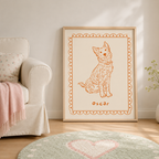 Custom Line Art Pet Portrait Canvas Aura Canvas