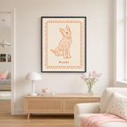 Custom Line Art Pet Portrait Canvas Aura Canvas