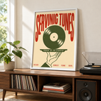 Serving Tunes Vinyl Record Canvas Wall Art Aura Canvas