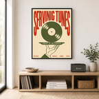 Serving Tunes Vinyl Record Canvas Wall Art Aura Canvas