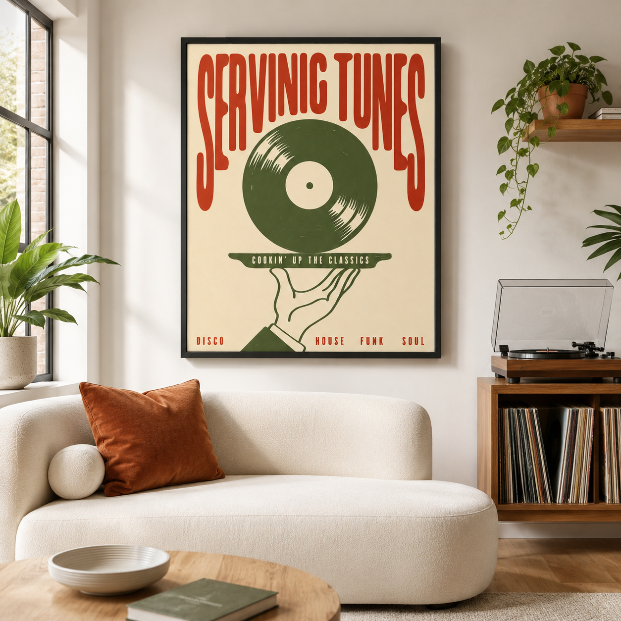 Serving Tunes Vinyl Record Canvas Wall Art Aura Canvas