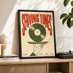 Serving Tunes Vinyl Record Canvas Wall Art Aura Canvas