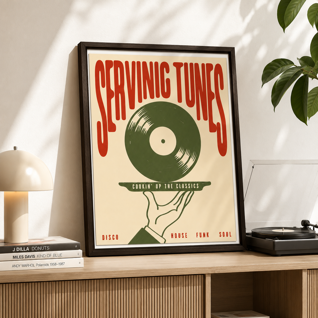 Serving Tunes Vinyl Record Canvas Wall Art Aura Canvas