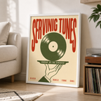 Serving Tunes Vinyl Record Canvas Wall Art Aura Canvas