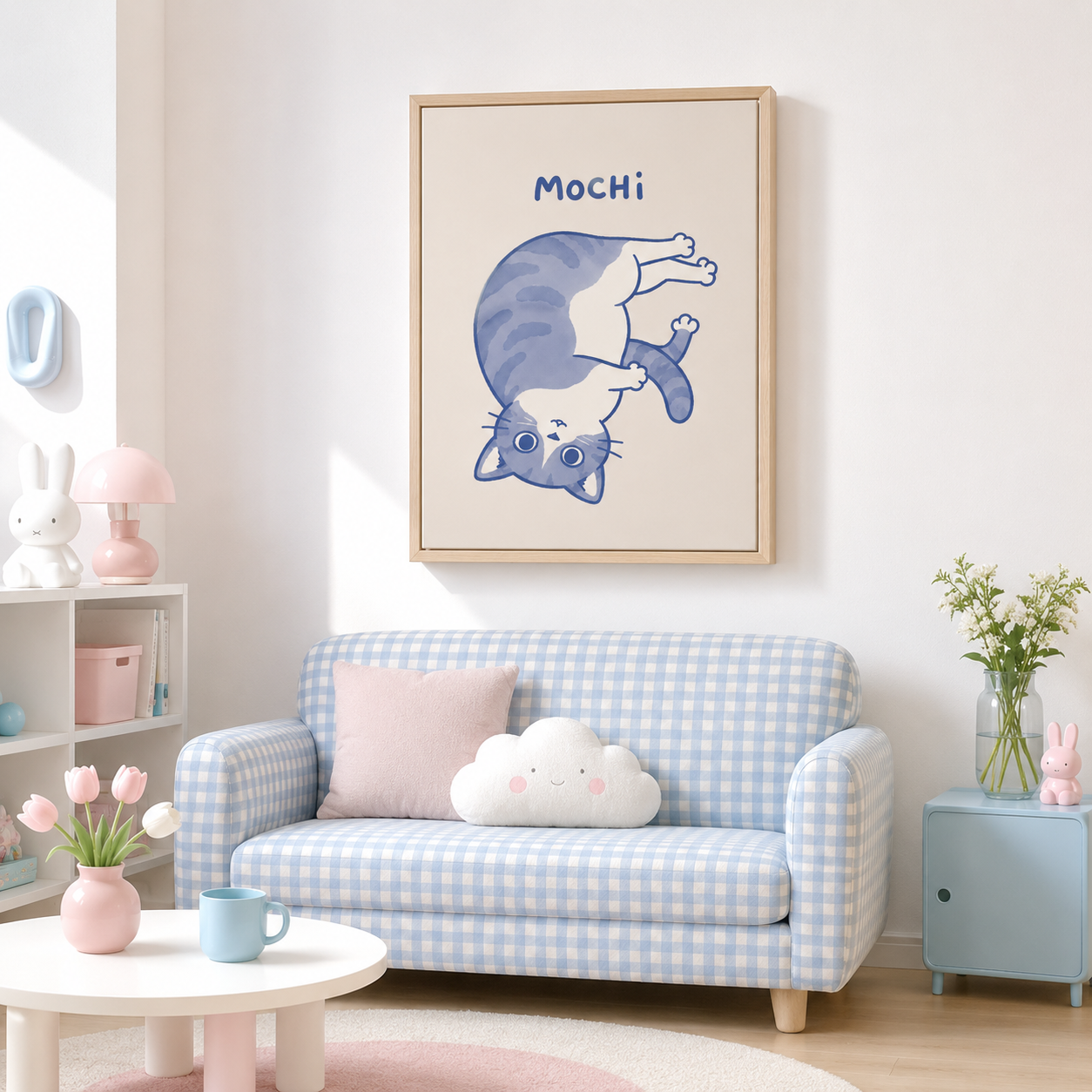 Custom Cute Cat Portrait Canvas Aura Canvas