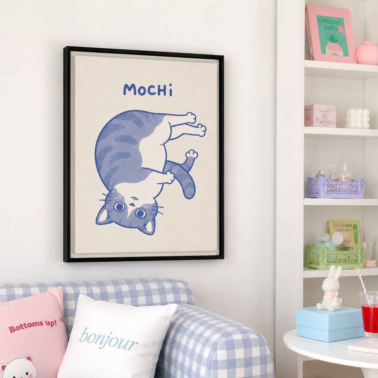 Custom Cute Cat Portrait Canvas Aura Canvas
