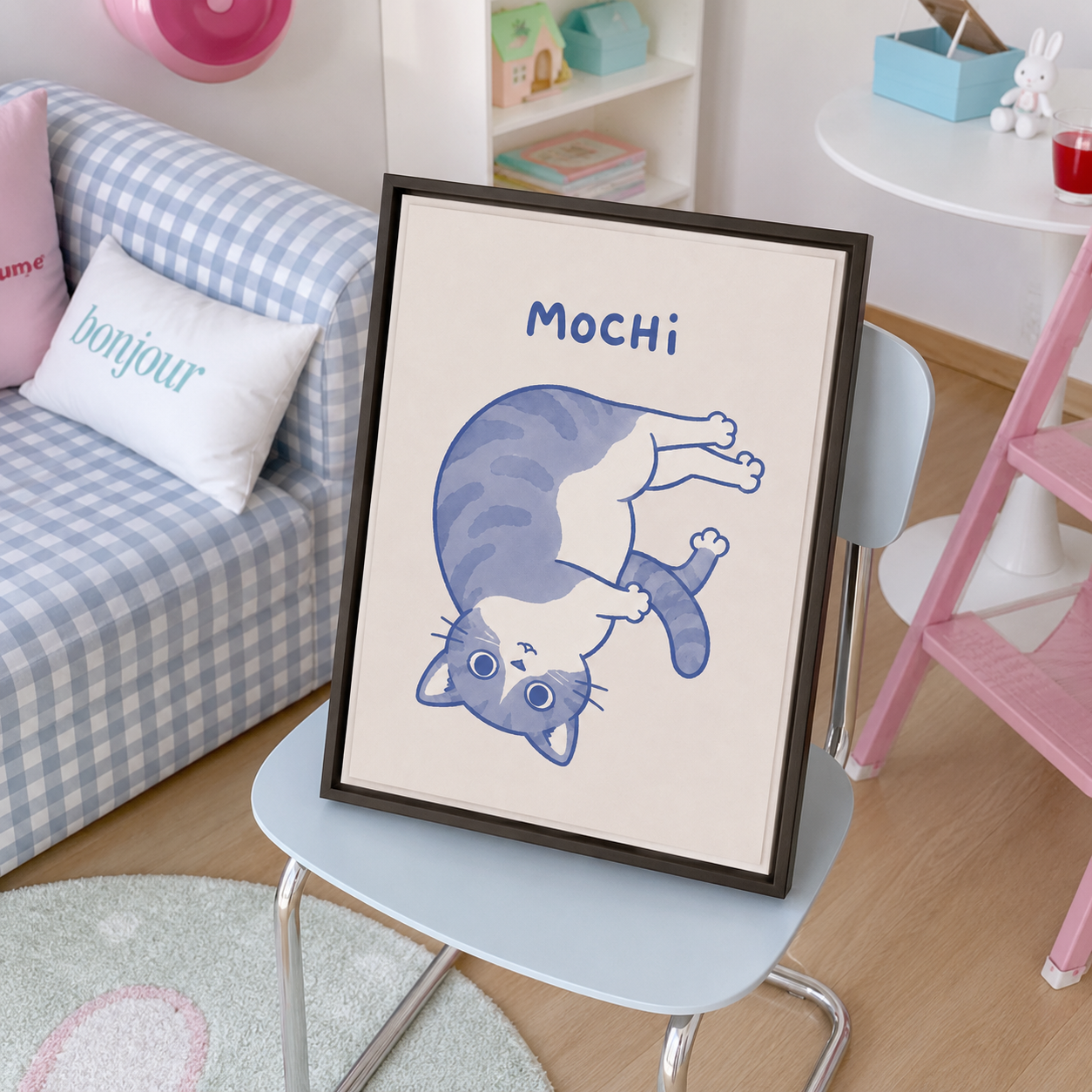 Custom Cute Cat Portrait Canvas Aura Canvas