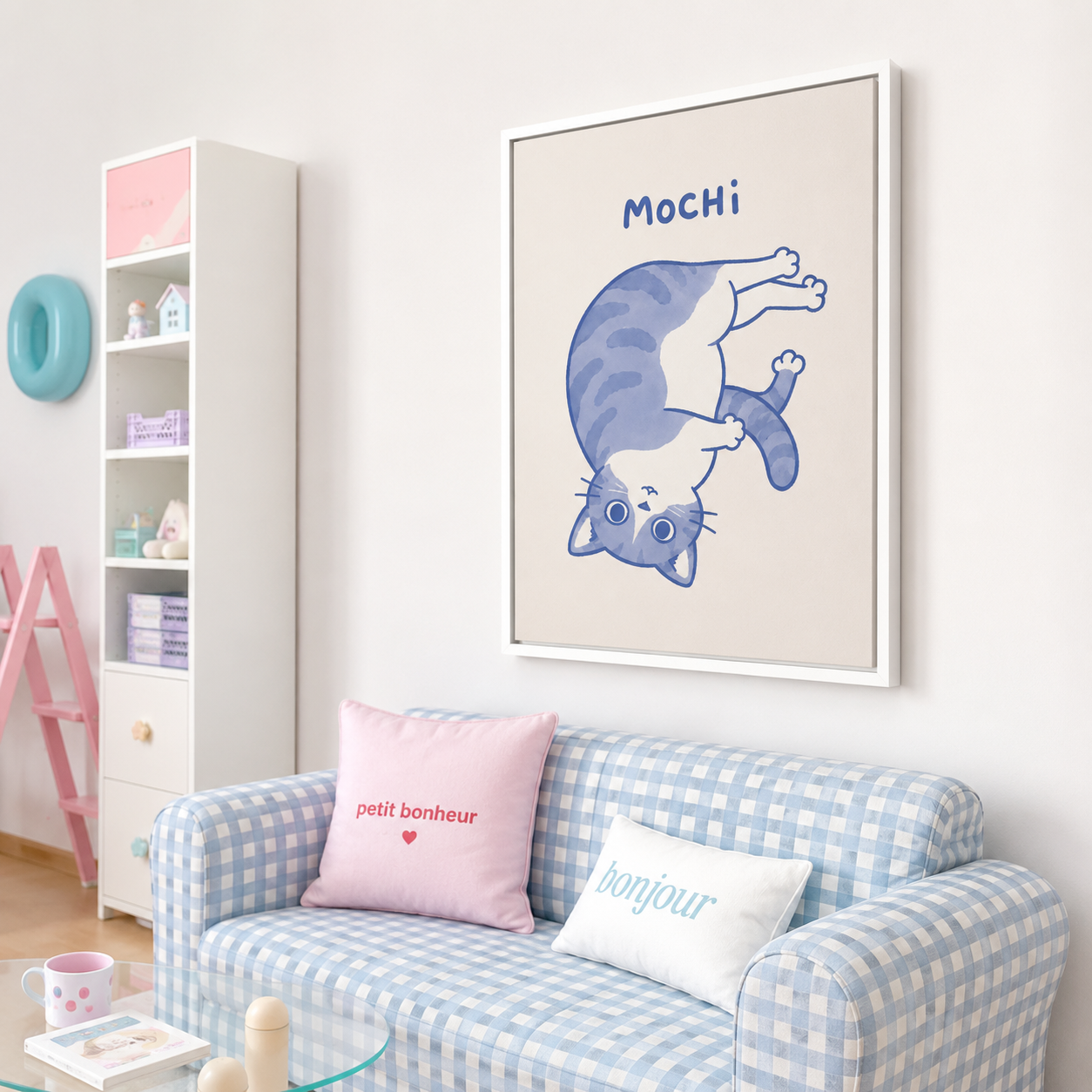Custom Cute Cat Portrait Canvas Aura Canvas