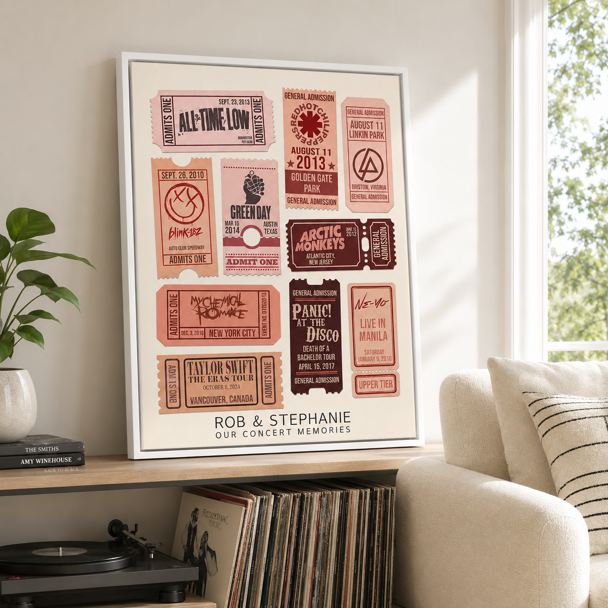Custom Concert Ticket Collage Canvas Aura Canvas