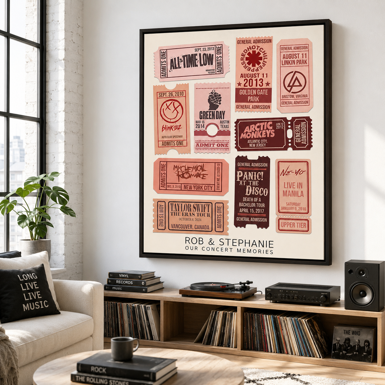 Custom Concert Ticket Collage Canvas Aura Canvas