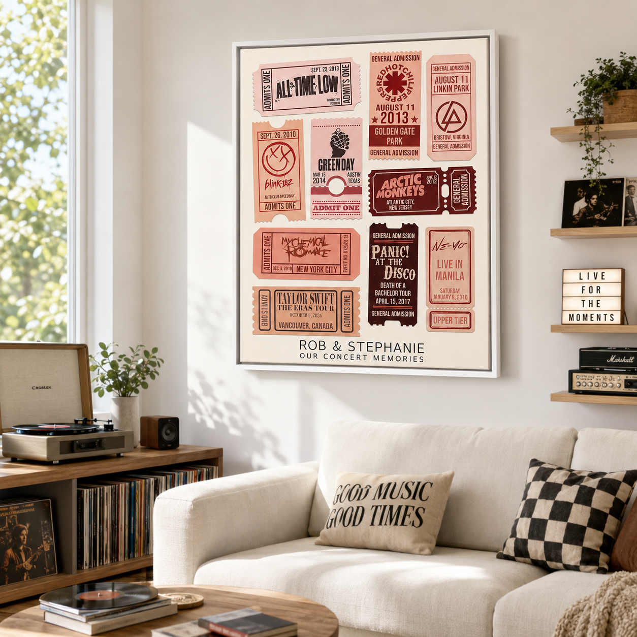 Custom Concert Ticket Collage Canvas Aura Canvas
